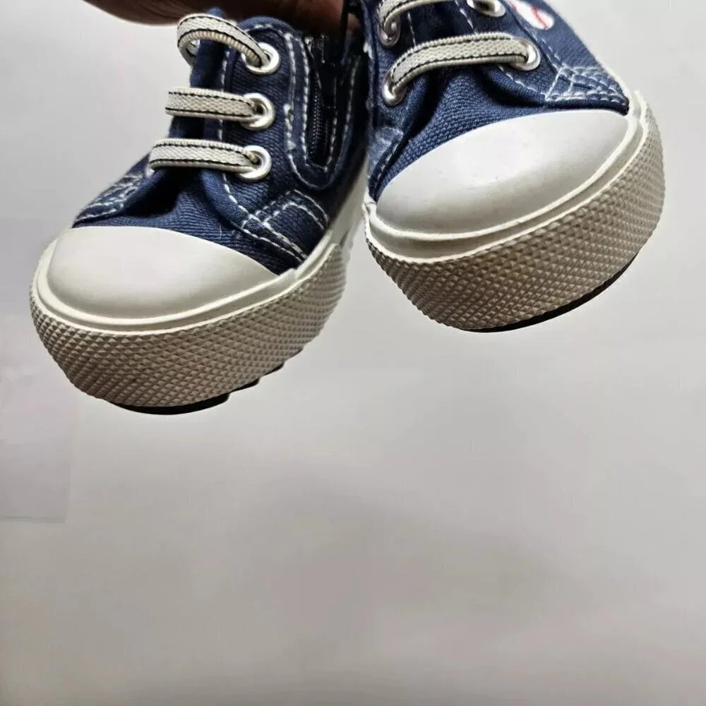 Teeny Toes Sneakers Baby / Toddler Baseball Side Zip Shoes 3